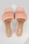 Shop_Oroh_Peach Cut Work Paterna Basket Weave Sandals_at_Aza_Fashions