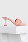 Oroh_Peach Cut Work Paterna Basket Weave Sandals_Online_at_Aza_Fashions
