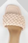 Oroh_Beige Paterna Leather Basket Weave Sandals_at_Aza_Fashions