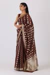 Shimai Jayachandra_Brown Silk Organza Fragrance Of The Earth Saree With Unstitched Blouse Piece _Online_at_Aza_Fashions