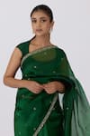 Shimai Jayachandra_Green Silk Organza Embroidered Floral After The Summer Rain Saree With Blouse _Online_at_Aza_Fashions