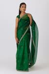 Shimai Jayachandra_Green Silk Organza Embroidered Floral After The Summer Rain Saree With Blouse _at_Aza_Fashions