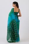 Shop_Shimai Jayachandra_Green Silk Organza Embroidered Geometric Whispering Waves Saree With Blouse _at_Aza_Fashions