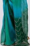 Shimai Jayachandra_Green Silk Organza Embroidered Geometric Whispering Waves Saree With Blouse _at_Aza_Fashions