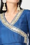 Buy_Adamantia_Blue Muslin Silk Embroidery Placket Angrakha Anarkali And Palazzo Set  _Online_at_Aza_Fashions