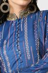 Shop_Adamantia_Blue Muslin Silk Printed Patola Stripe Mandarin Anarkali And Palazzo Set  _Online_at_Aza_Fashions