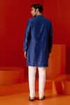Shop_Devnaagri_Blue Chanderi And Cotton Blend Geometric Kurta With Pant _at_Aza_Fashions