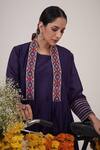 Shop Hirika & Dhruti Purple Silk, Chanderi, Cotton Embroidery, Tassels Round Resham Jacket Pant Set at Aza Fashions Shop_Hirika & Dhruti_Purple Silk, Chanderi, Cotton Embroidery, Tassels Round Resham Jacket Pant Set _at_Aza_Fashions