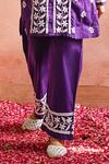 House of Chikankari_Purple Cotton Hand Embroidered Chikankari Iram Kurta And Pant Set  _Online_at_Aza_Fashions