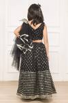 Shop_Pinkcow Designs Pvt Ltd_Black Net, Taffeta Sequins, Lace Embellished Lehenga Blouse Set _at_Aza_Fashions