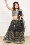 Buy_Pinkcow Designs Pvt Ltd_Black Net, Taffeta Sequins, Lace Embellished Lehenga Blouse Set _Online_at_Aza_Fashions