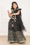 Shop_Pinkcow Designs Pvt Ltd_Black Net, Taffeta Sequins, Lace Embellished Lehenga Blouse Set _Online_at_Aza_Fashions