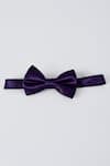 Buy_BUBBER COUTURE_Purple Plain Amethyst Satin Bow Tie _at_Aza_Fashions