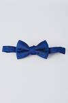 Buy_Bubber Couture_Blue Plain Azure Silk Bow Tie_at_Aza_Fashions