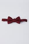 Shop_Bubber Couture_Maroon Plain Brick Silk Bow Tie_at_Aza_Fashions