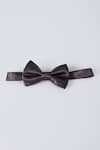 Buy_BUBBER COUTURE_Black Plain Ebony Satin Bow Tie _at_Aza_Fashions