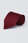 Buy_BUBBER COUTURE_Maroon Plain Pure Silk Necktie _at_Aza_Fashions