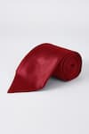 Buy_BUBBER COUTURE_Red Plain Cardinal Satin Necktie _at_Aza_Fashions