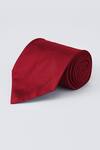 Buy_BUBBER COUTURE_Red Plain Carmine Silk Necktie _at_Aza_Fashions