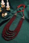 Shop_Cosa Nostraa_Red Beads Layered Mala _at_Aza_Fashions