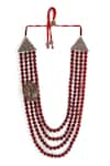 Cosa Nostraa_Red Radha And Krishna Pendant Ornamented Mala _Online_at_Aza_Fashions