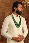 Buy_Cosa Nostraa_Green Jade Stone Embellished Layered Mala _at_Aza_Fashions