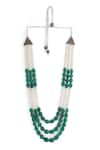 Buy_Cosa Nostraa_Green Howlite Stones Two Beaded Mala _Online_at_Aza_Fashions