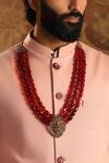 Cosa Nostraa_Red Beads Ganesha Embellished Mala _Online_at_Aza_Fashions