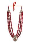 Buy_Cosa Nostraa_Red Beads Ganesha Embellished Mala _Online_at_Aza_Fashions