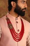 Cosa Nostraa_Red Beads Premium Ganesha Embellished Mala_Online_at_Aza_Fashions