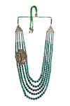 Buy_Cosa Nostraa_Green Beads Elegant Ganesha Embellished Mala _Online_at_Aza_Fashions