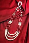 Shop_Cosa Nostraa_Red Beads Poise Embellished Mala _at_Aza_Fashions