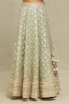 Vandana Sethi_Green Shimmer Organza Embroidered Gota Sweetheart Blouse Bridal Lehenga Set _at_Aza_Fashions