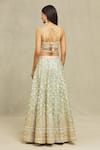 Vandana Sethi_Green Shimmer Organza Embroidered Gota Sweetheart Blouse Bridal Lehenga Set _Online_at_Aza_Fashions