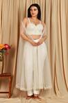 Shop Majestic By Japnah White Banana Crepe Hand Embroidered Pearls Sweetheart Cape And Pant Set at Aza Fashions Shop_Majestic By Japnah_White Banana Crepe Hand Embroidered Pearls Sweetheart Cape And Pant Set_at_Aza_Fashions