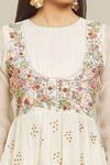 Buy_Bhusattva_White Organic Silk Hand Embroidered Floral Flared Kurta With Dupatta  _Online_at_Aza_Fashions