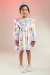 Buy_Joey & Pooh_Multi Color Cotton Satin Print Floral Vine Dress _at_Aza_Fashions