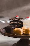 S. G. Home_Brown Wood And Glass Dessert Stand With Cloche _Online_at_Aza_Fashions