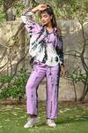 Buy_NYARO_Pink Viscose Tie Dye Shirt Collar Shaded With Pant _at_Aza_Fashions