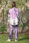 Shop_NYARO_Pink Viscose Tie Dye Shirt Collar Shaded With Pant _at_Aza_Fashions