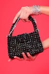 Buy_Modarta_Black Pearls, Crystals And Mini Shoulder Bag _at_Aza_Fashions