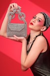 Buy_MODARTA_Silver Pearls Crystal Embellished Handbag_at_Aza_Fashions