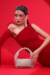 Buy_Modarta_White Pearls, Crystals Embellished Handbag _at_Aza_Fashions