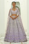 Buy Nitika Gujral Purple Organza, Satin Sequins, Crystals, Lilac Ombre Embroidered Lehenga Set at Aza Fashions Buy_Nitika Gujral_Purple Organza, Satin Sequins, Crystals, Lilac Ombre Embroidered Lehenga Set _at_Aza_Fashions