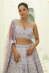 Shop Nitika Gujral Purple Organza, Satin Sequins, Crystals, Lilac Ombre Embroidered Lehenga Set Online at Aza Fashions Shop_Nitika Gujral_Purple Organza, Satin Sequins, Crystals, Lilac Ombre Embroidered Lehenga Set _Online_at_Aza_Fashions