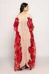 Shop_Saaksha & Kinni_Red Floral Print Cape _at_Aza_Fashions