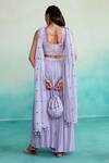 Shop_The Right Cut_Purple Chanderi, Linen Embroidery, Mirrors, Tassels Luminova Sharara Set _at_Aza_Fashions