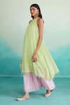 Buy The Right Cut Green Chanderi, Linen Tassels Round Neck Limeade Kurta And Skirt Set Online at Aza Fashions Buy_The Right Cut_Green Chanderi, Linen Tassels Round Neck Limeade Kurta And Skirt Set _Online_at_Aza_Fashions