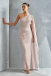 Buy Namrata Joshipura Pink Shimmer Chiffon Embellished Pearl Asymmetric One Shoulder Gown Online at Aza Fashions Buy_Namrata Joshipura_Pink Shimmer Chiffon Embellished Pearl Asymmetric One Shoulder Gown _Online_at_Aza_Fashions