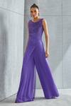 Buy Namrata Joshipura Purple Georgette Embellished Sequin Round Thyme Overlap Jumpsuit at Aza Fashions Buy_Namrata Joshipura_Purple Georgette Embellished Sequin Round Thyme Overlap Jumpsuit_at_Aza_Fashions